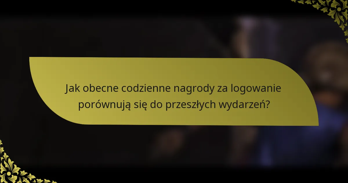 Jak obecne codzienne nagrody za logowanie porównują się do przeszłych wydarzeń?